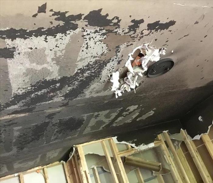 picture of fire damaged ceiling